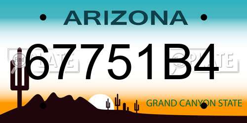 67751B4 Arizona License Plate