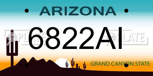 6822AI Arizona License Plate