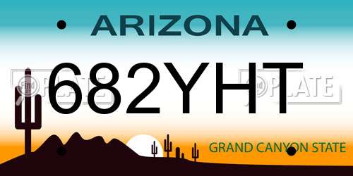 682YHT Arizona License Plate