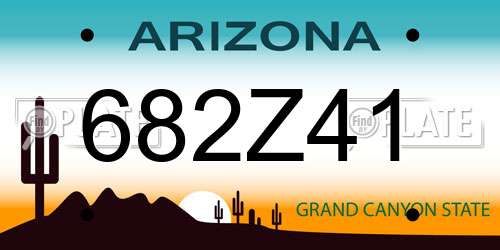 682Z41 Arizona License Plate