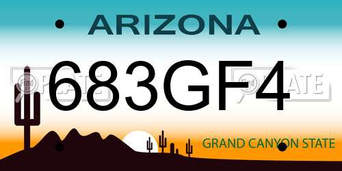 683GF4 Arizona License Plate