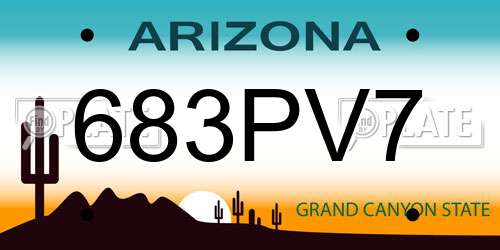 683PV7 Arizona License Plate