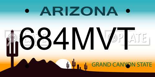 684MVT Arizona License Plate