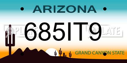 685IT9 Arizona License Plate