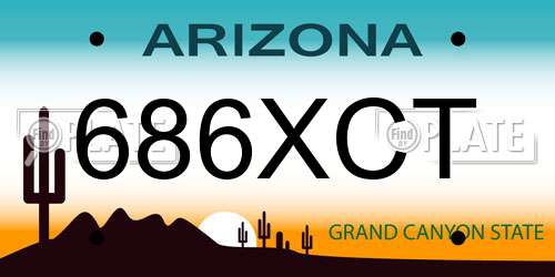 686XCT Arizona License Plate