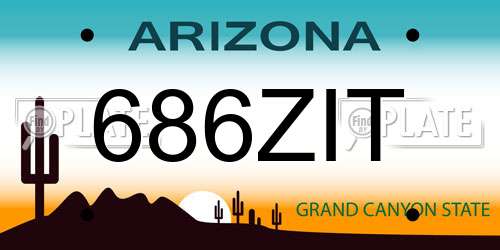 686ZIT Arizona License Plate