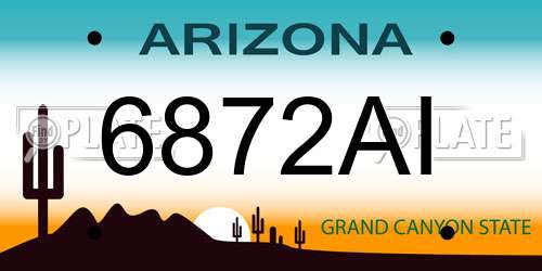 6872AI Arizona License Plate