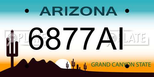 6877AI Arizona License Plate