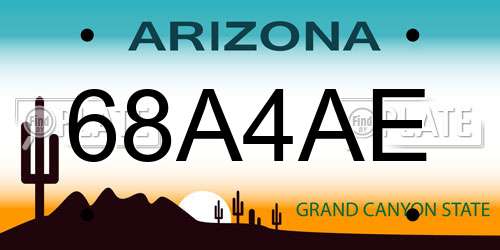 68A4AE Arizona License Plate
