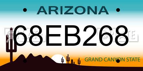 68EB268 Arizona License Plate