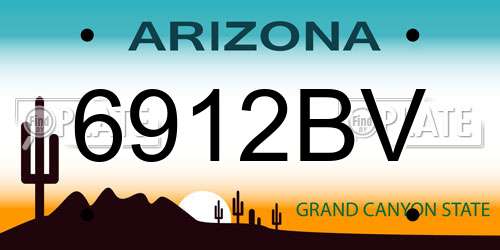 6912BV Arizona License Plate