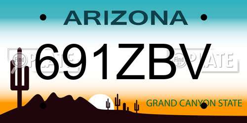 691ZBV Arizona License Plate