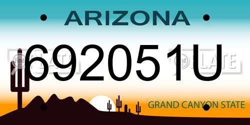 692051U Arizona License Plate