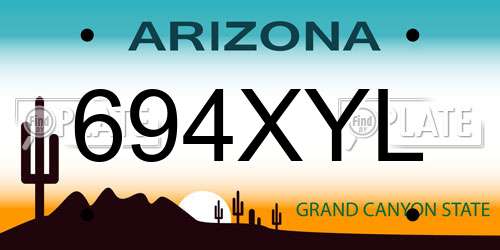 694XYL Arizona License Plate
