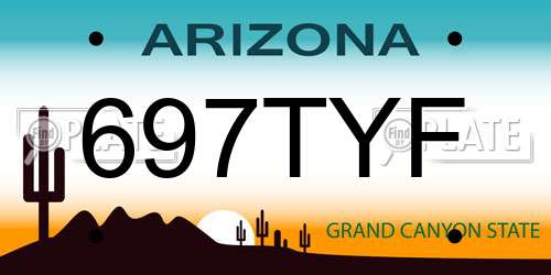 697TYF Arizona License Plate
