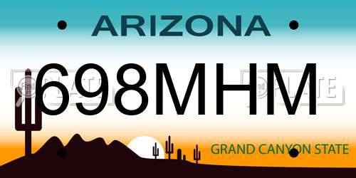 698MHM Arizona License Plate