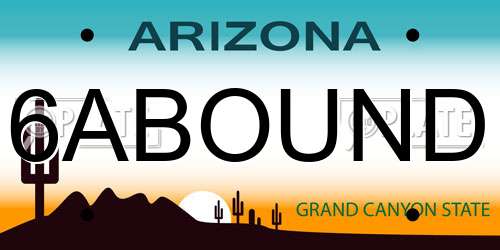 6ABOUND Arizona License Plate