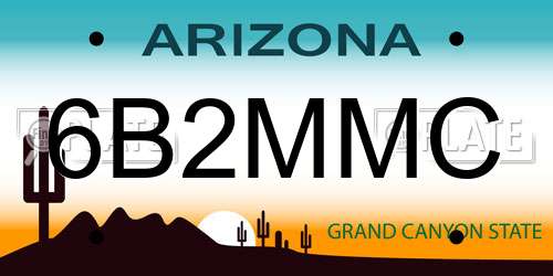 6B2MMC Arizona License Plate