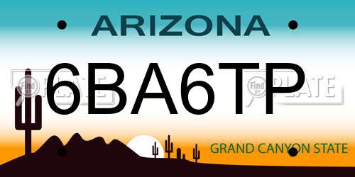 6BA6TP Arizona License Plate
