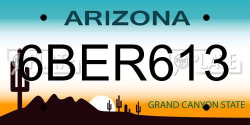 6BER613 Arizona License Plate