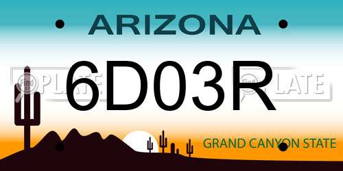6D03R Arizona License Plate