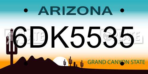 6DK5535 Arizona License Plate