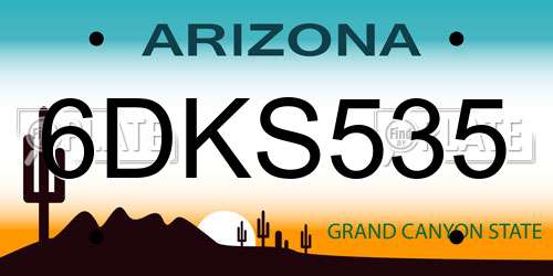 6DKS535 Arizona License Plate