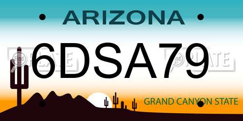 6DSA79 Arizona License Plate