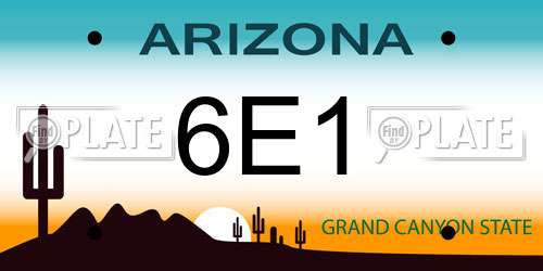 6E1 Arizona License Plate