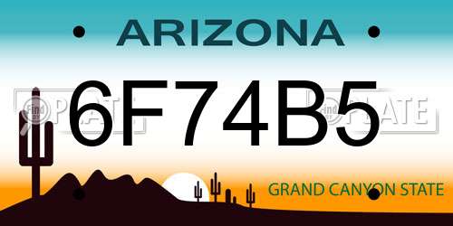 6F74B5 Arizona License Plate