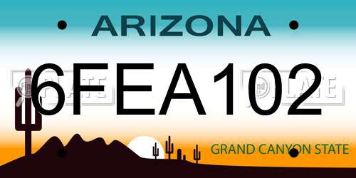6FEA102 Arizona License Plate
