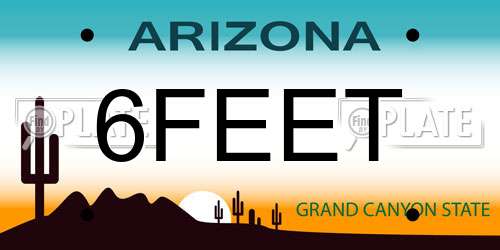 6FEET Arizona License Plate