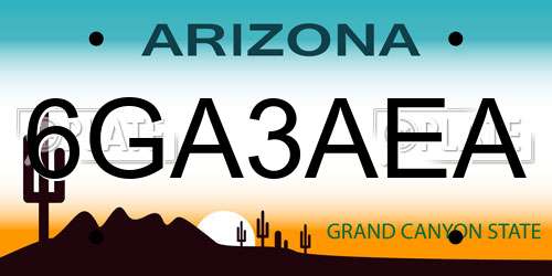 6GA3AEA Arizona License Plate