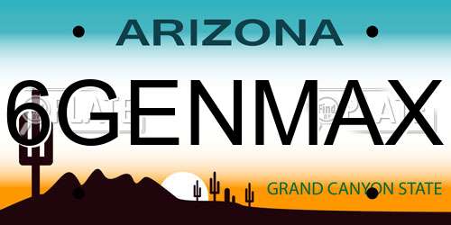 6GENMAX Arizona License Plate