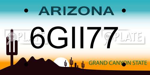 6GII77 Arizona License Plate