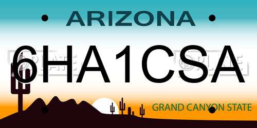 6HA1CSA Arizona License Plate