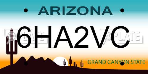 6HA2VC Arizona License Plate
