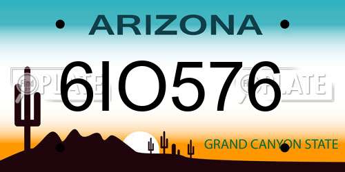 6IO576 Arizona License Plate