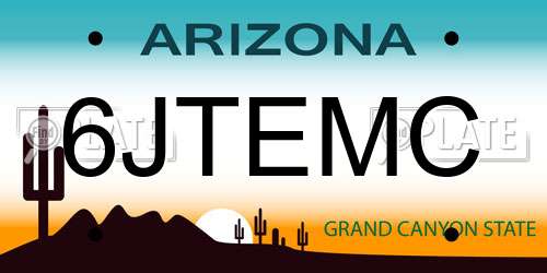 6JTEMC Arizona License Plate