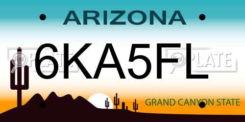 6KA5FL Arizona License Plate