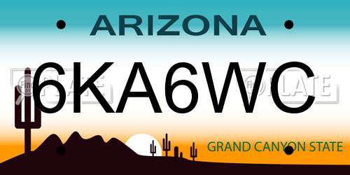 6KA6WC Arizona License Plate