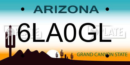 6LA0GL Arizona License Plate