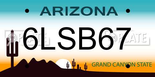 6LSB67 Arizona License Plate