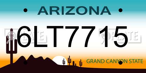 6LT7715 Arizona License Plate