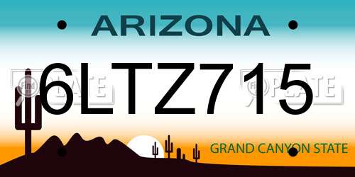 6LTZ715 Arizona License Plate