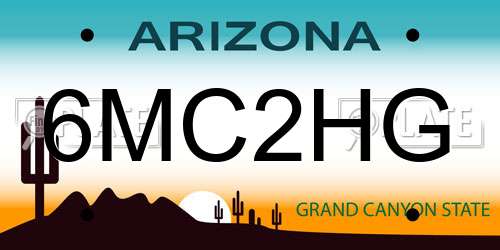 6MC2HG Arizona License Plate