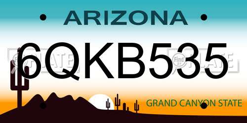 6QKB535 Arizona License Plate