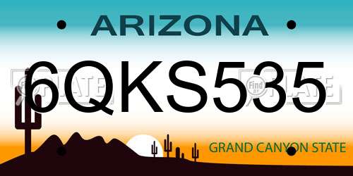 6QKS535 Arizona License Plate