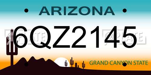 6QZ2145 Arizona License Plate