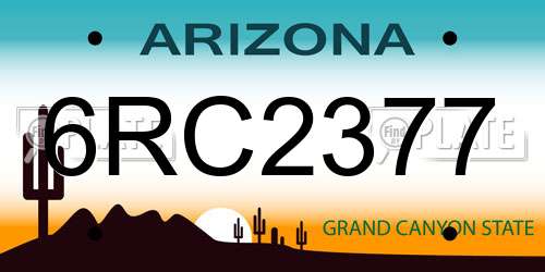 6RC2377 Arizona License Plate